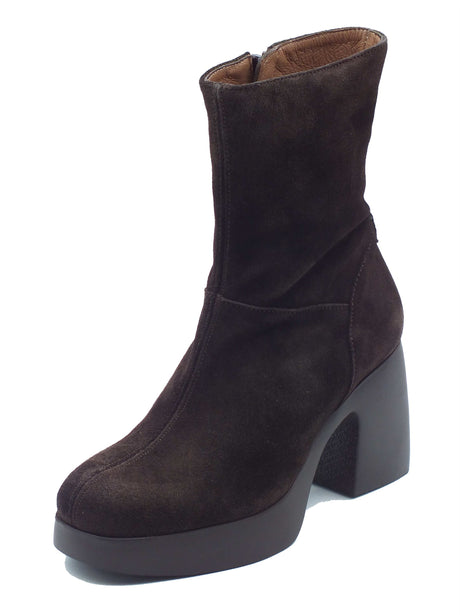 Wonders Wonders Tronchetti con tacco Donna H-49101 Lady Charme Testa pelle marrone Testa