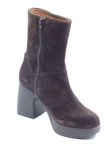 Wonders Wonders Tronchetti con tacco Donna H-49101 Lady Charme Testa pelle marrone Testa