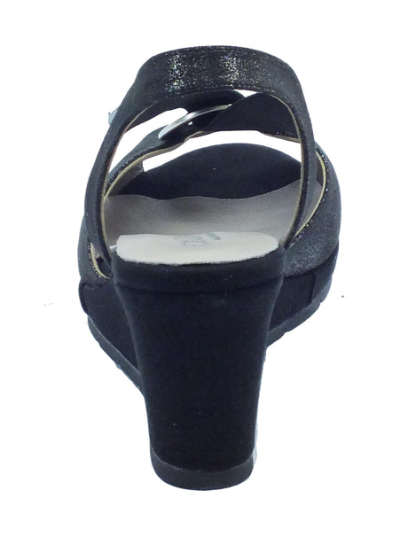 Cinzia Soft Sandali Cinzia Soft in tessuto glitterato nero zeppa alta Nero