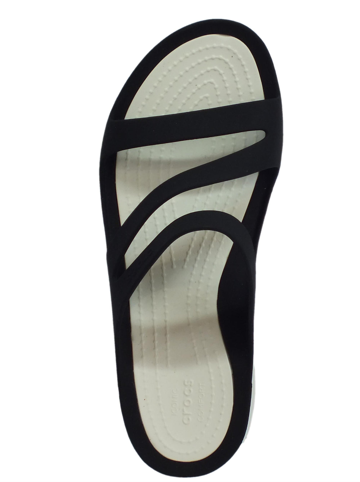 Crocs Sandali Crocs per donna SwiftWater Sanda in gomma nero e bianco Bianco e nero