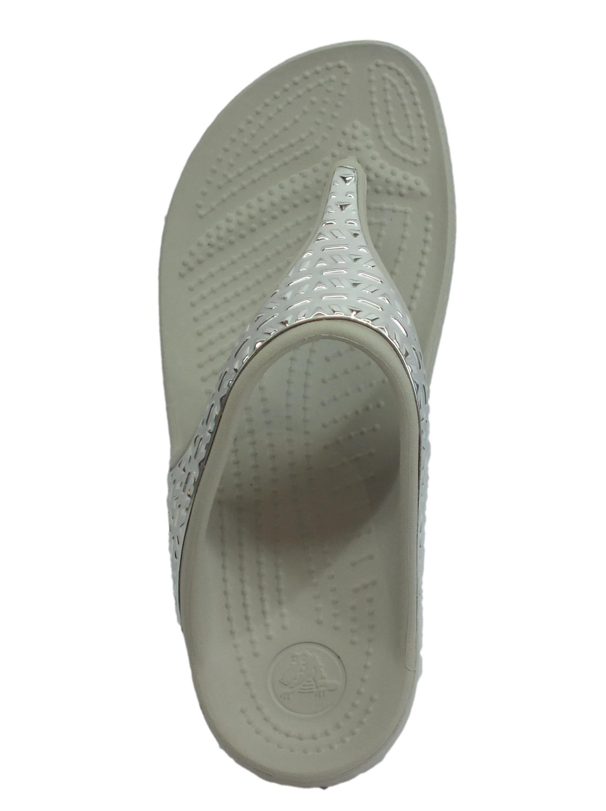 Crocs Infradito Crocs per donna Sloane Graphics in gomma grigio e cromato argento White Silver