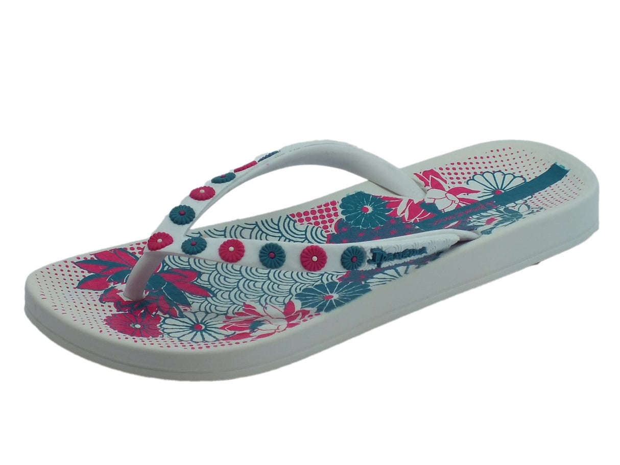 Ipanema Infradito Ipanema Lovely per donna in caucciù bianco con fiori fondo bianco e multicolor