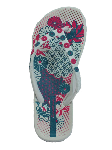 Ipanema Infradito Ipanema Lovely per donna in caucciù bianco con fiori fondo bianco e multicolor