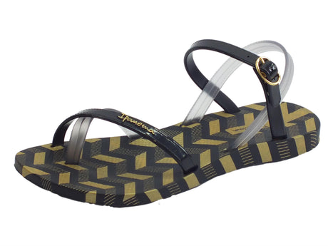 Ipanema Sandali Ipanema Fashion Sand per donna in caucciù nero e fumo zeppa bassa Sand Black Smoke