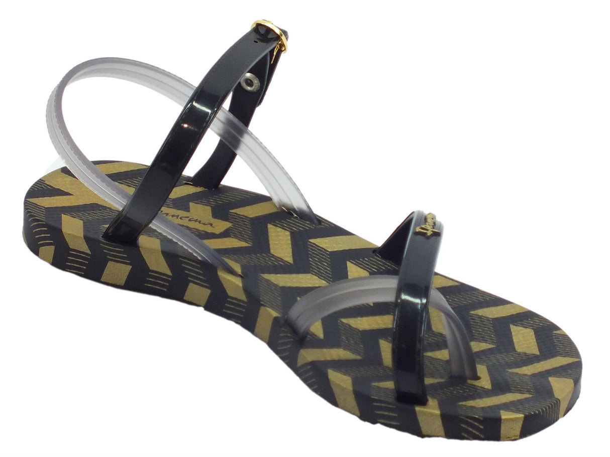 Ipanema Sandali Ipanema Fashion Sand per donna in caucciù nero e fumo zeppa bassa Sand Black Smoke