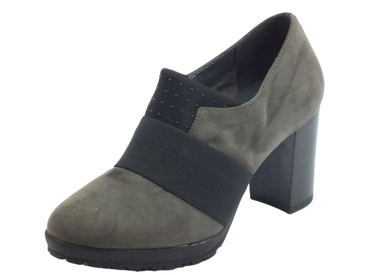 Cinzia Soft Tronchetti Cinzia Soft in nabuk marrone tacco alto elastico frontale Marrone