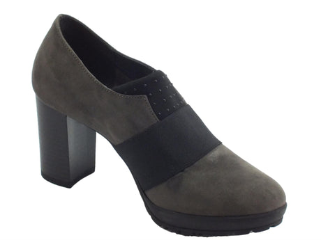 Cinzia Soft Tronchetti Cinzia Soft in nabuk marrone tacco alto elastico frontale Marrone