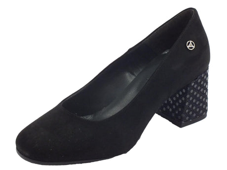 Cinzia Soft Decoltè Cinzia Soft per donna in camoscio nero tacco diamantato nero Nero