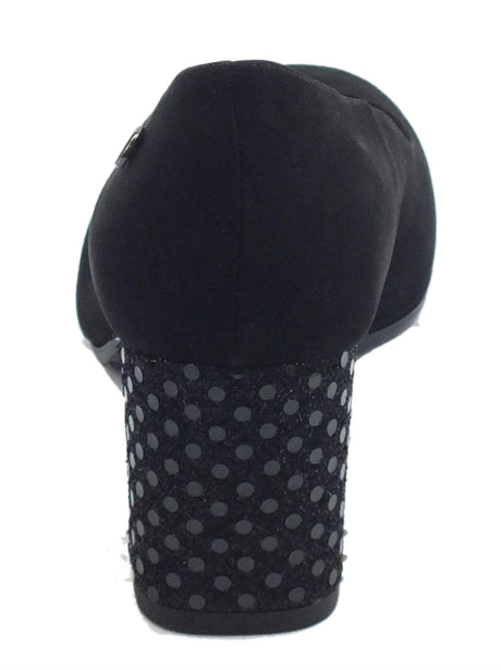 Cinzia Soft Decoltè Cinzia Soft per donna in camoscio nero tacco diamantato nero Nero