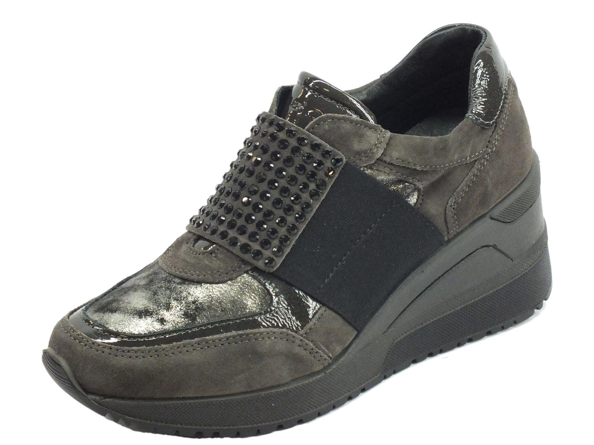 Igi&Co Mocassini Igi&Co per donna in scamosciato grigio zeppa alta Grigio