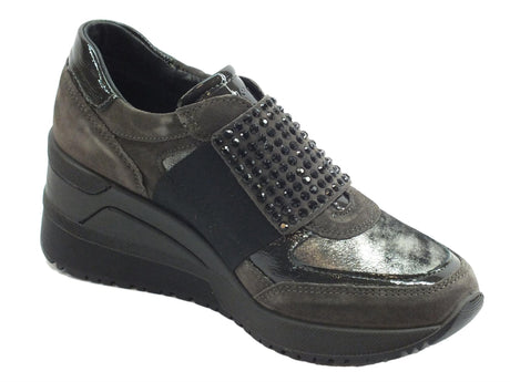 Igi&Co Mocassini Igi&Co per donna in scamosciato grigio zeppa alta Grigio