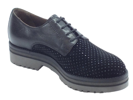 Nero Giardini Scarpe NeroGiardini per donna in camoscio e pelle nera con bulloncini Nero