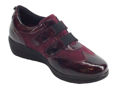 Sabatini Sneakers Confort Sabatini per donna in vernice e camoscio bordeaux Bordeaux