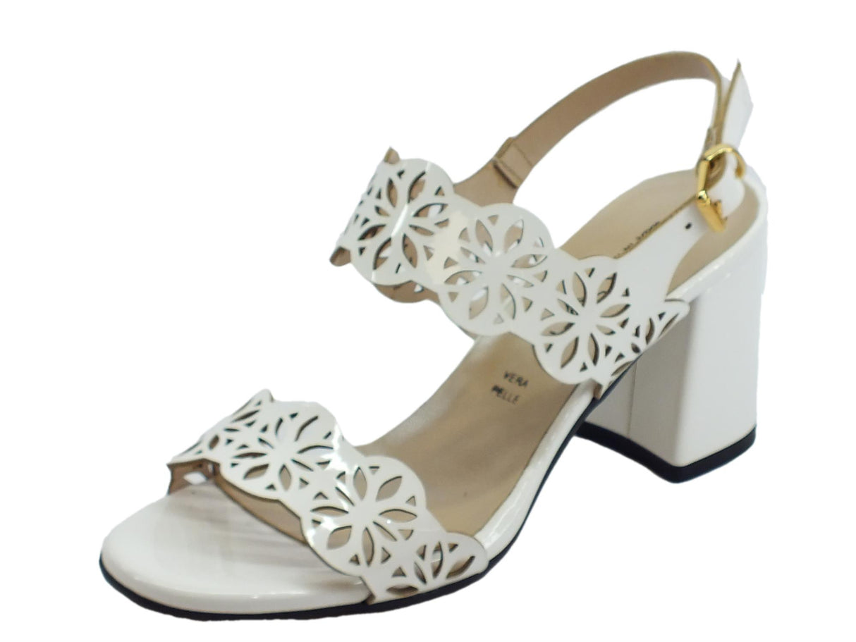 Cinzia Soft Cinzia Soft sandali con tacco alto per donna in vernice laserata bianca Bianco