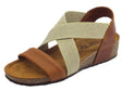 Cinzia Soft Cinzia Soft sandali in pelle cognac e cuoio calzata con elastico estetico Cuoio