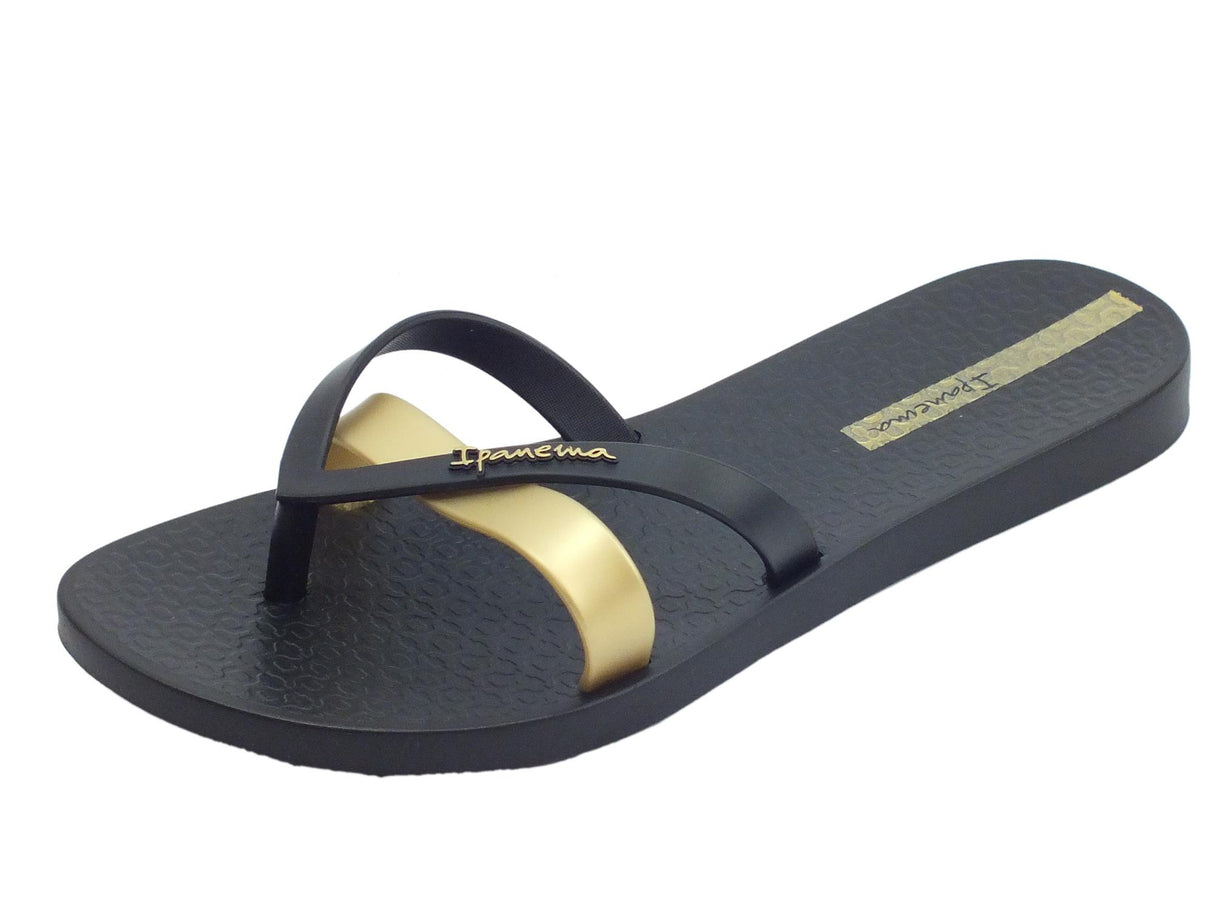 Ipanema Ipanema 81805 Kirei Fem White Gold infradito in gomma nero e gold Black