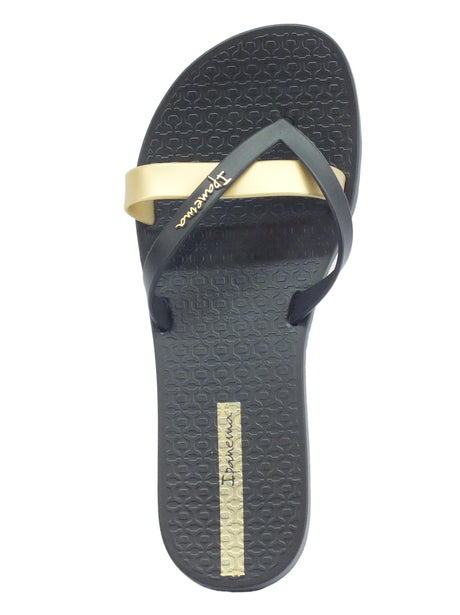 Ipanema Ipanema 81805 Kirei Fem White Gold infradito in gomma nero e gold Black