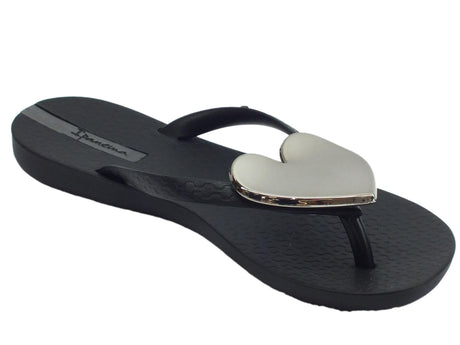Ipanema Ipanema 82120 Maxi Fashion II Fem Black infradito in gomma nera con cuore Nero