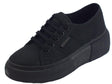 Superga Superga 2287 COTW Total Black sneakers sportive donna in tessuto nero zeppa bombata Black