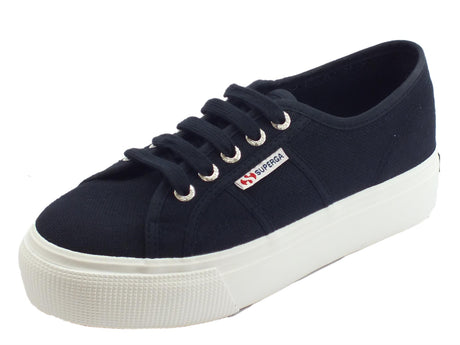 Superga Superga 2790ACOTW Linea Up And Down Blue Graphite sneakers donna sportive in tessuto zeppa alta Blue