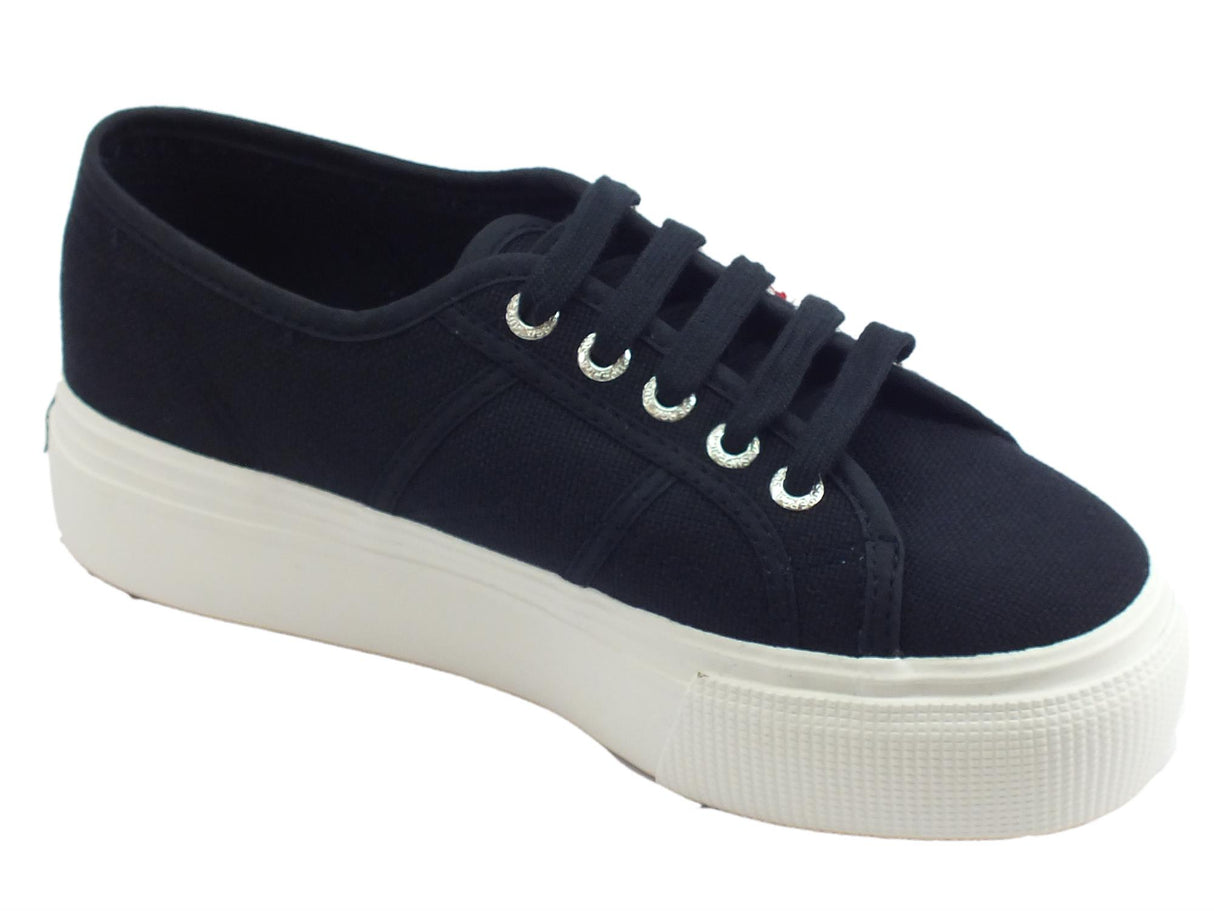 Superga Superga 2790ACOTW Linea Up And Down Blue Graphite sneakers donna sportive in tessuto zeppa alta Blue