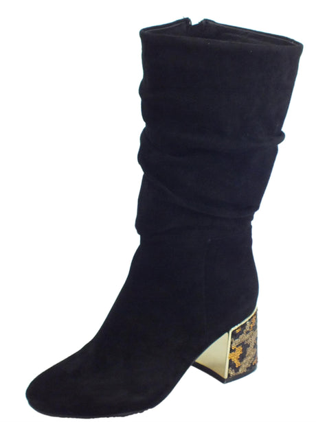 CafèNoir CafèNoir HLA543 010 Nero Stivali Donna in camoscio nero tacco alto nero