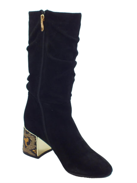 CafèNoir CafèNoir HLA543 010 Nero Stivali Donna in camoscio nero tacco alto nero