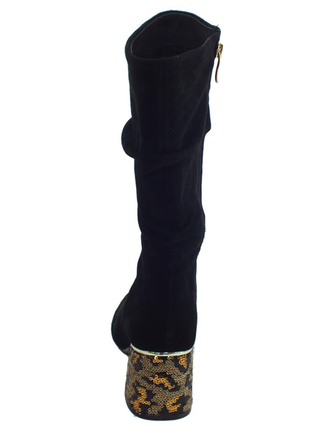 CafèNoir CafèNoir HLA543 010 Nero Stivali Donna in camoscio nero tacco alto nero