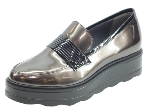 Cinzia Soft Cinzia Soft IAB74310 Vernice Perlato Mocassini Donna colore grigio zeppa media Perlato