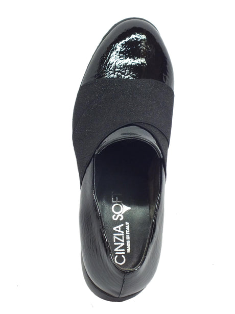 Cinzia Soft Cinzia Soft IAB952565-C mocassini donna con zeppa in vernice nera nero