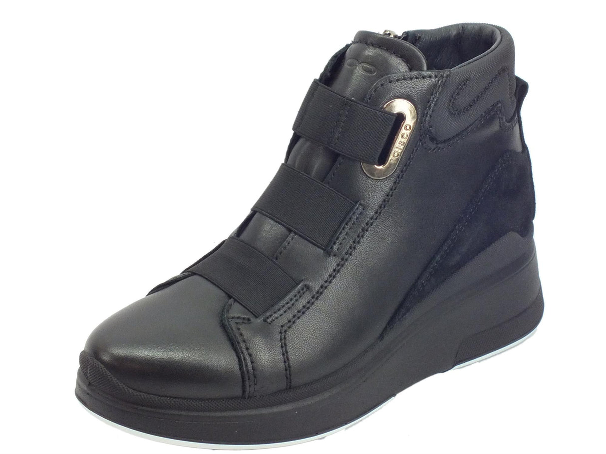 Igi&Co Igi&Co 4141811 Nppa Soft Nero Tronchetti Donna in pelle nera allaccio rapido Nero