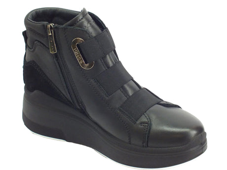 Igi&Co Igi&Co 4141811 Nppa Soft Nero Tronchetti Donna in pelle nera allaccio rapido Nero