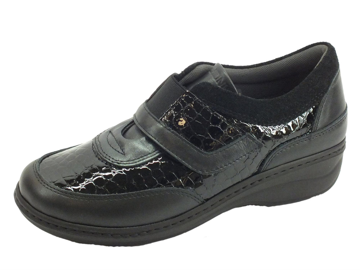 Sabatini Sabatini S2902 Perlato Nero Sneakers confort Donna in pelle e vernice Nero