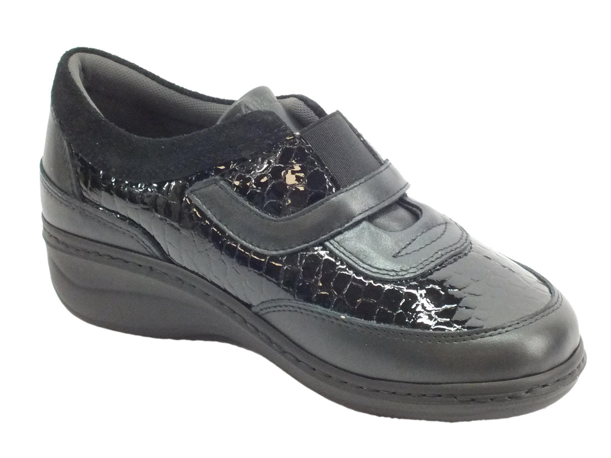 Sabatini Sabatini S2902 Perlato Nero Sneakers confort Donna in pelle e vernice Nero