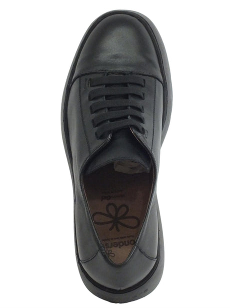 Wonders Wonders A-8338 Velvet Negro Sneakers Donna in pelle nero con allaccio rapido nero