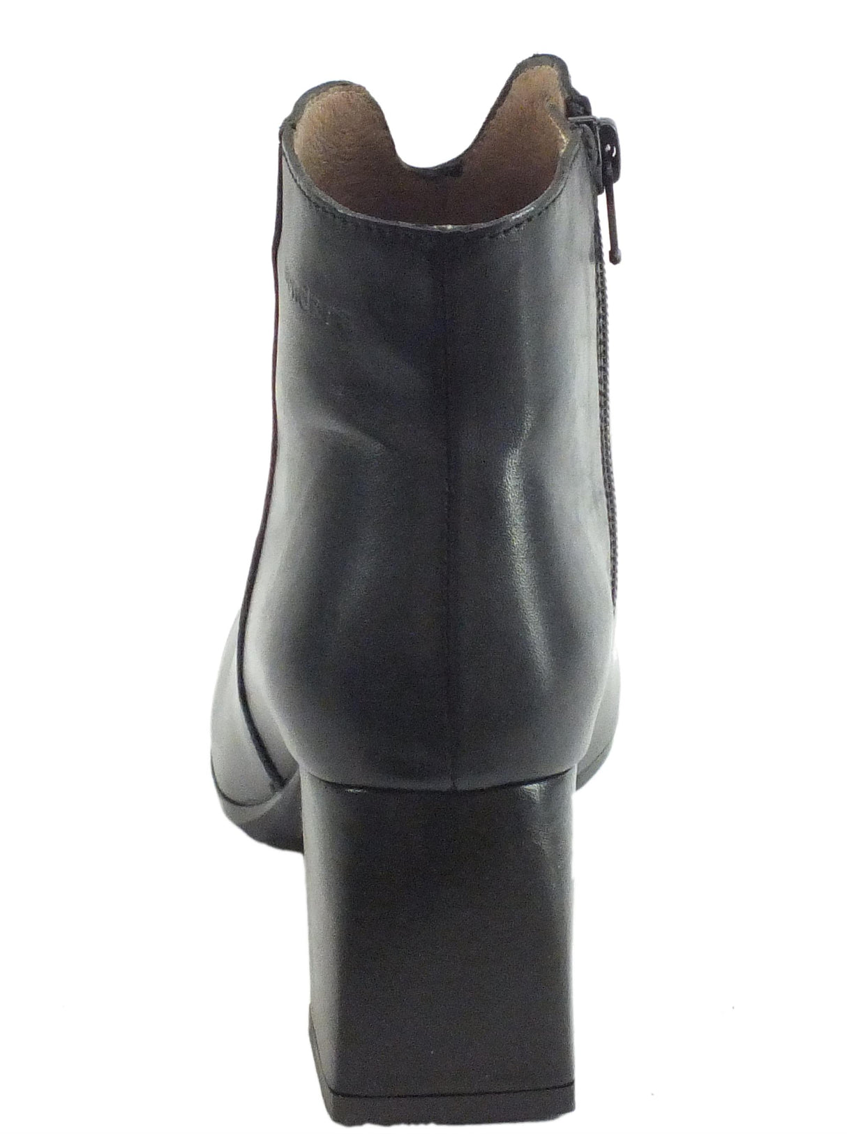 Wonders Wonders I-7707 Iseo I Negro Tronchetti Eleganti Donna in pelle nera con lampo nero