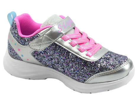 Skechers Skechers 302310 Starlet Shine Silver Pink Scarpe Sportive per Bambina con strass e luci Silver Pink.