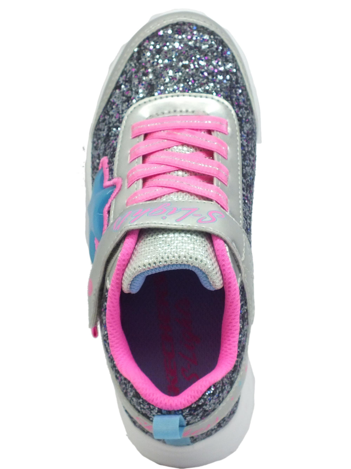 Skechers Skechers 302310 Starlet Shine Silver Pink Scarpe Sportive per Bambina con strass e luci Silver Pink.
