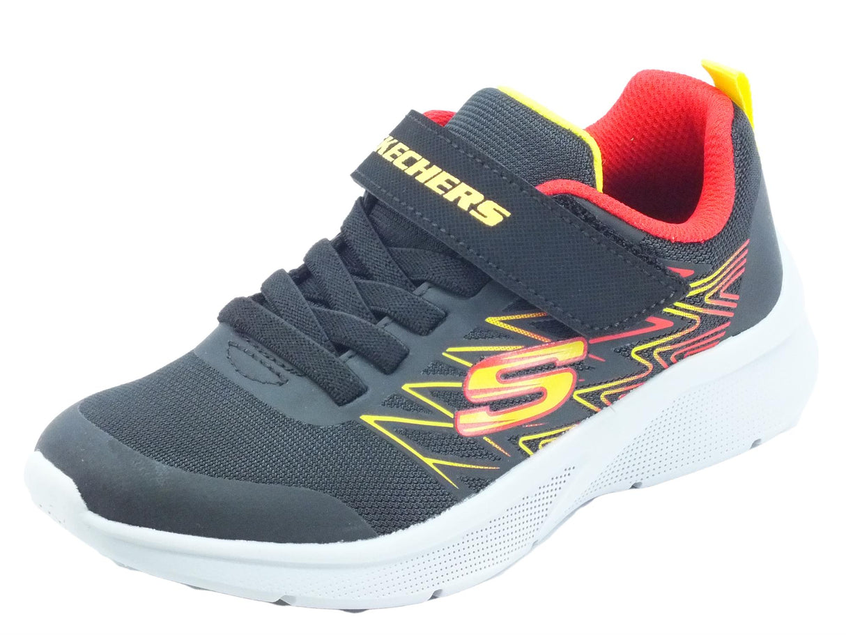 Skechers Skechers 403770L Microspec Texlor Black Red Scarpe Sportive per Bambino in tessuto con strappo Black Red