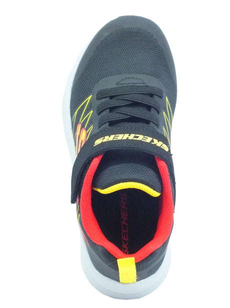 Skechers Skechers 403770L Microspec Texlor Black Red Scarpe Sportive per Bambino in tessuto con strappo Black Red