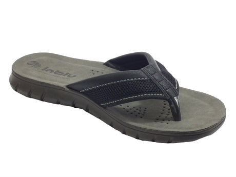 InBlu InBlu FO000027 Nero Infradito Uomo in tessuto ed ecopelle Nero