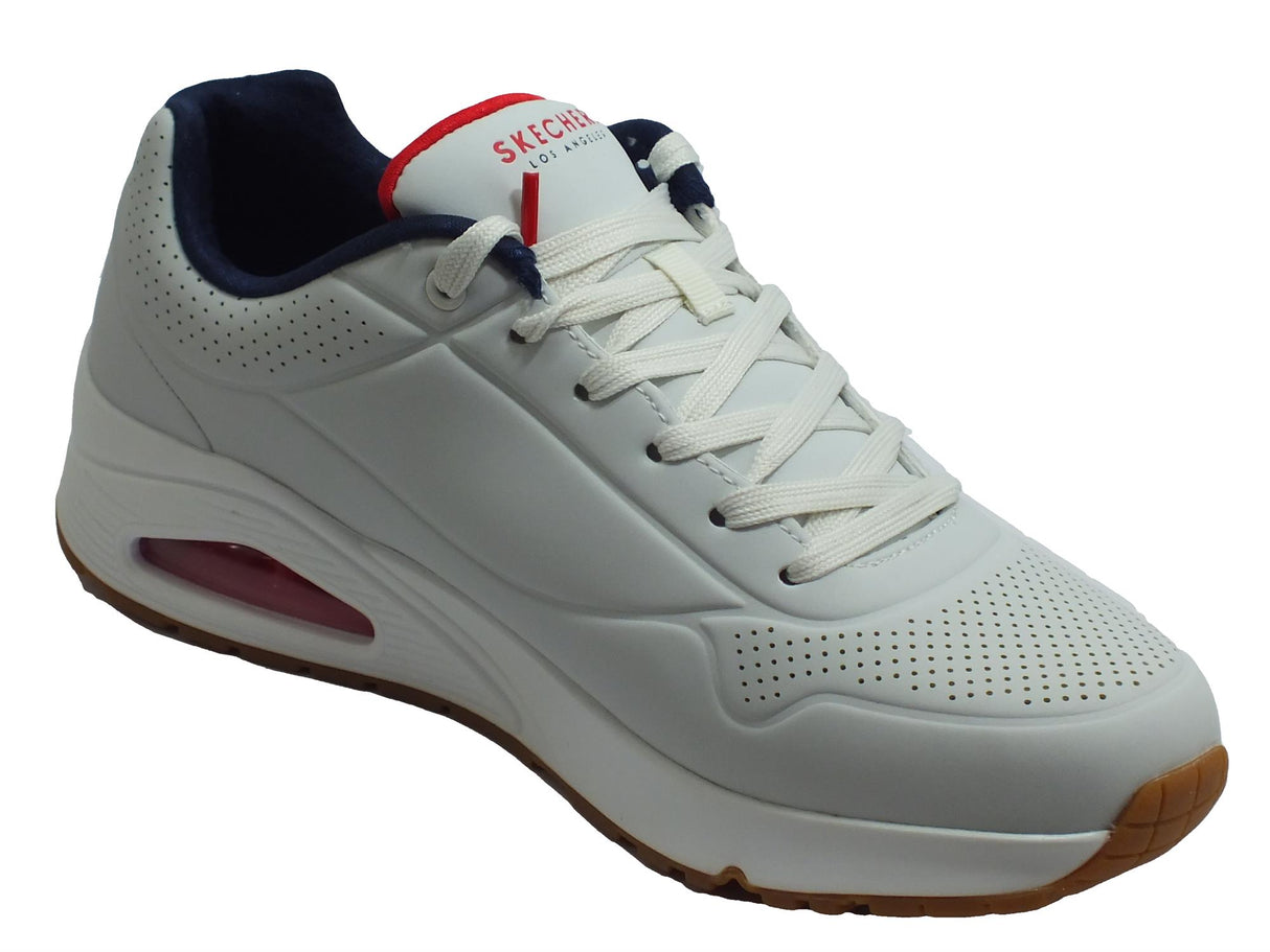 Skechers Skechers Street Los-Angeles 52458/WNVR Uno-STAND ON AIR White/Navy/Red Sneakers Sportive Uomo White/Navy/Red