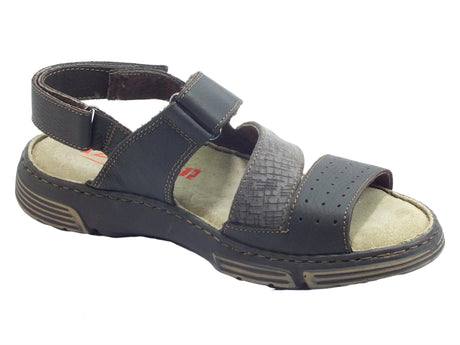 Zen Zen 078219 Tmoro Whisper Cuoio Sandali Uomo in pelle doppia chiusura a strappo Cuoio