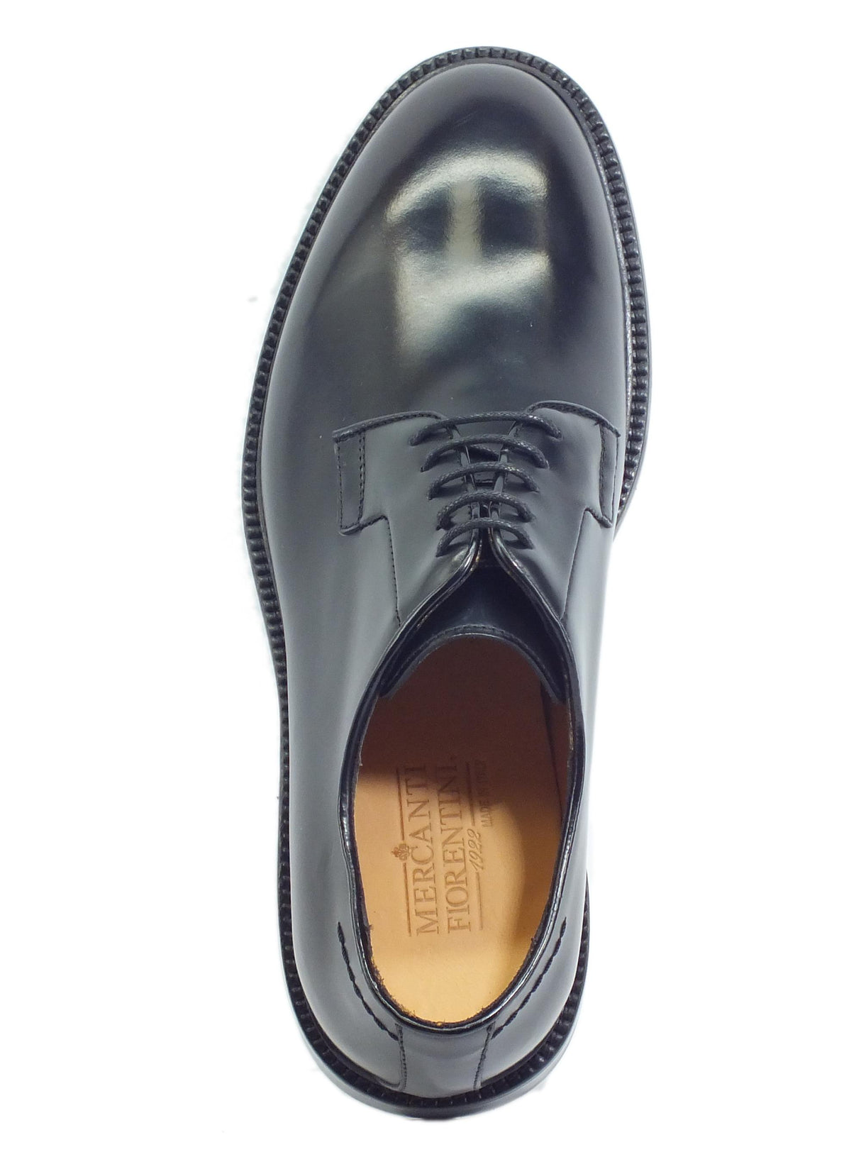 Mercanti Fiorentini Mercanti Fiorentini 08097 Abrasivato Nero Scarpe eleganti per Uomo in pelle fondo in cuoio Nero