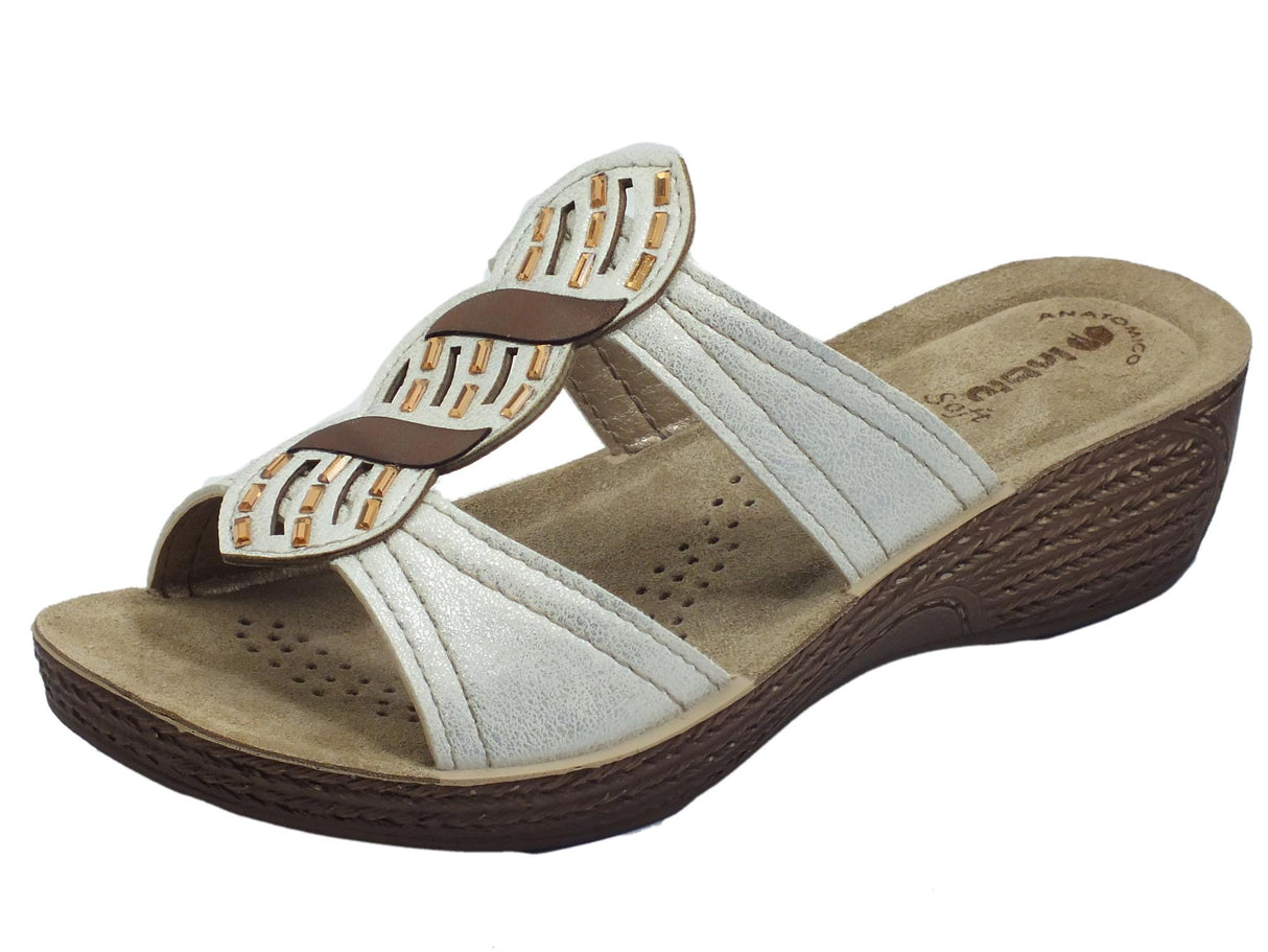 InBlu InBlu GL000034 Bianco per Donna sottopiede Soft in pelle anatomico Bianco