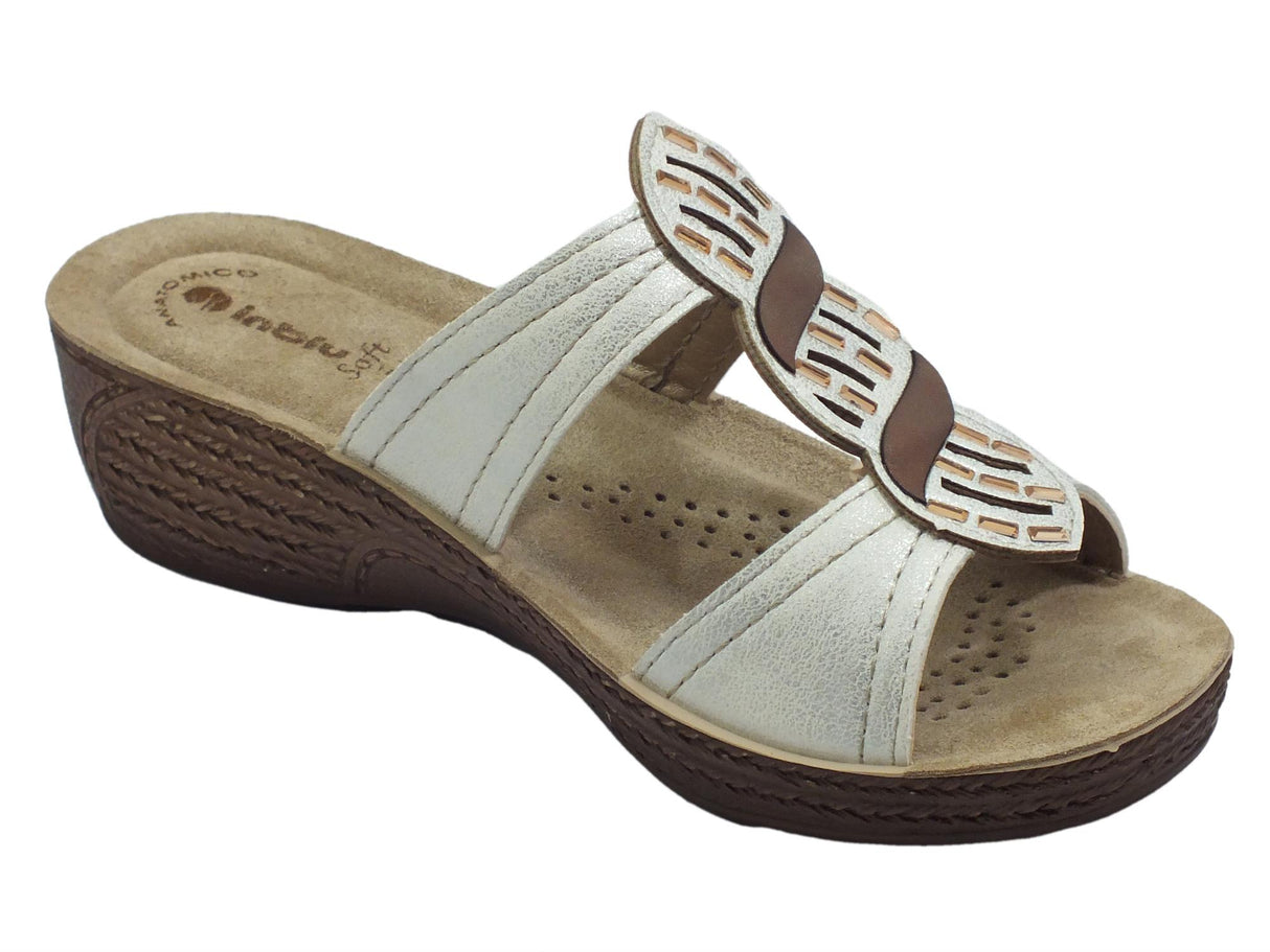 InBlu InBlu GL000034 Bianco per Donna sottopiede Soft in pelle anatomico Bianco