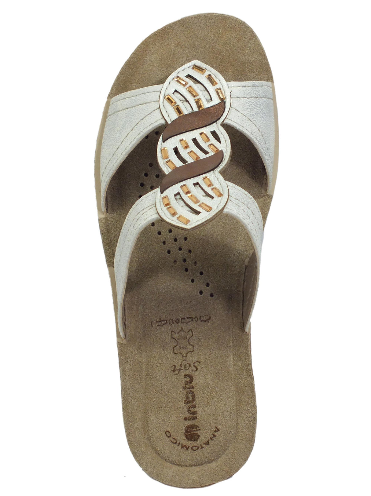 InBlu InBlu GL000034 Bianco per Donna sottopiede Soft in pelle anatomico Bianco