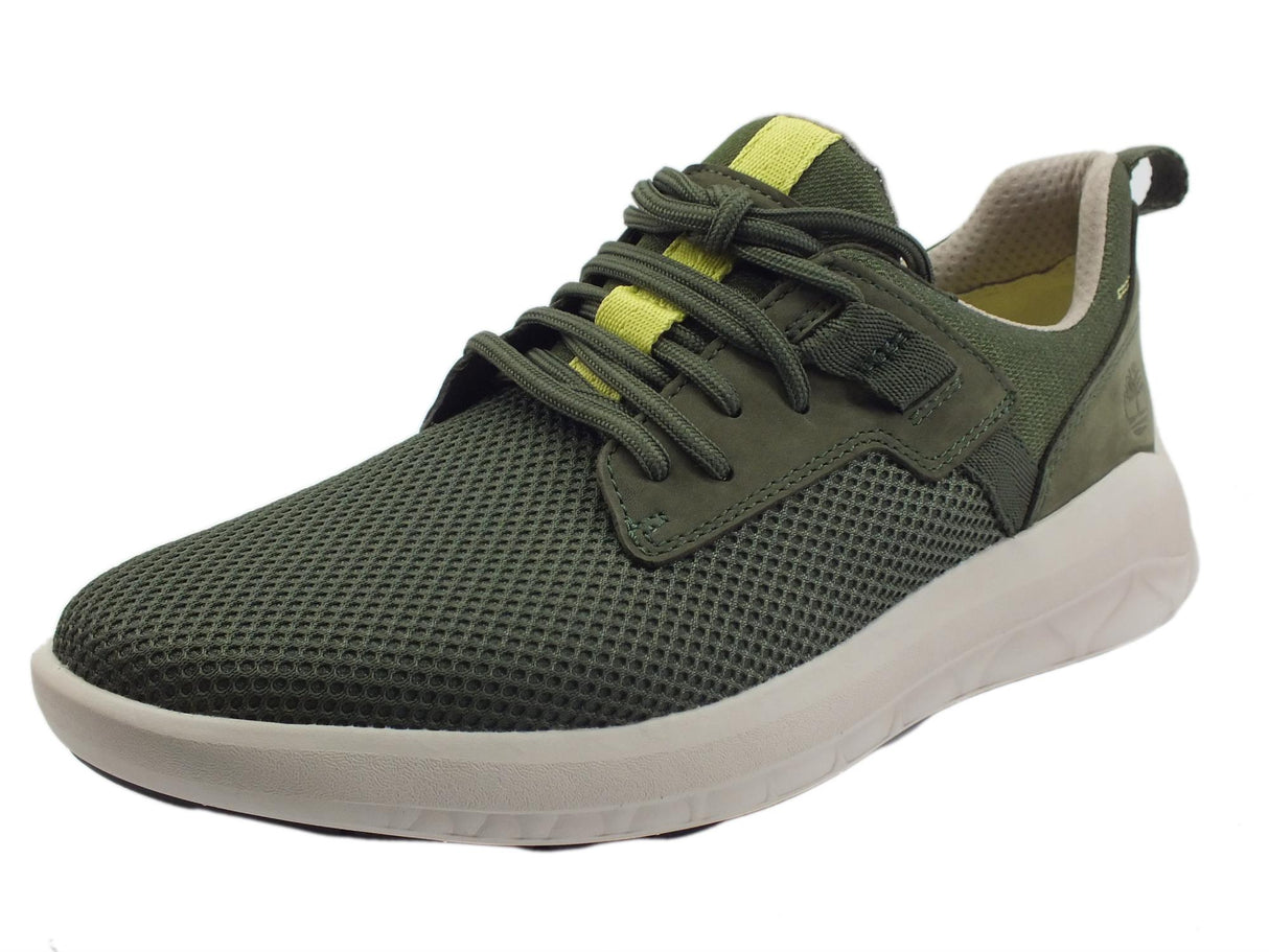 Timberland Timberland 0A2QAN Bradstreet Oxford Dark Green Scarpe Sneakers per Uomo in tessuto verde verde