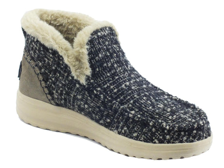 Hey Dude HeyDude Denny Tan Mocassini per Donna in tessuto pile maculato beige e marrone Tan