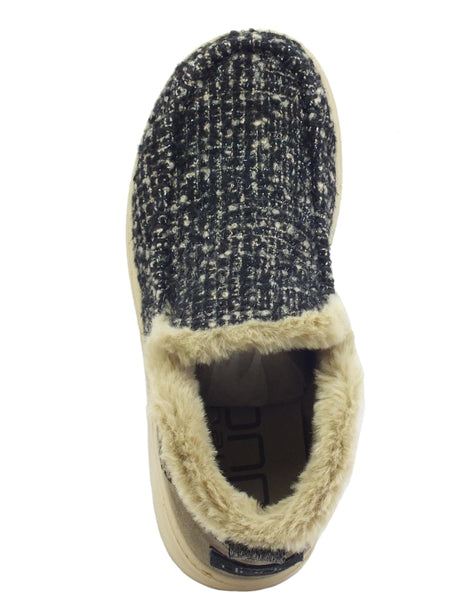 Hey Dude HeyDude Denny Tan Mocassini per Donna in tessuto pile maculato beige e marrone Tan